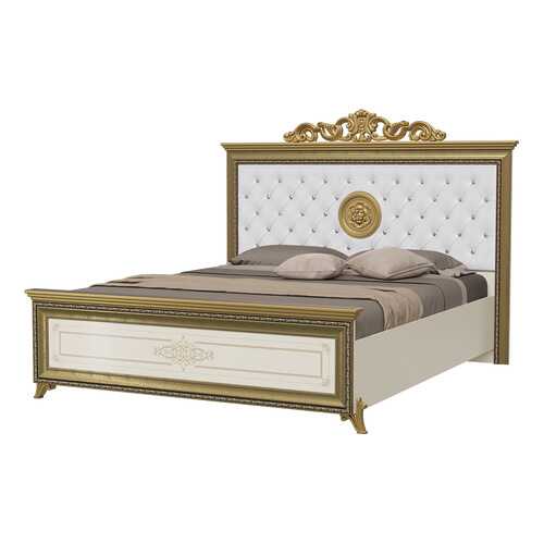 Кровать 1600 с короной Мэри-Мебель Версаль СВ-03МИК слоновая кость, 185х212х143 см в Аскона